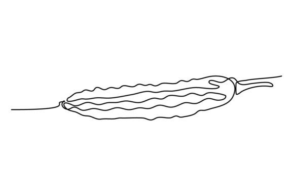 Bitter Gourd One Continuous Line: A Minimalist Design Asset