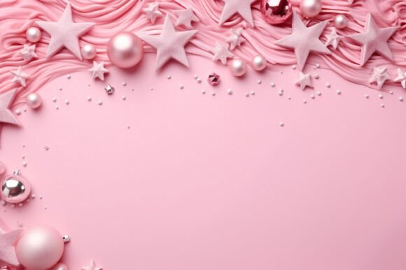 Christmas Pink Decorative Wallpaper for Creative Projects