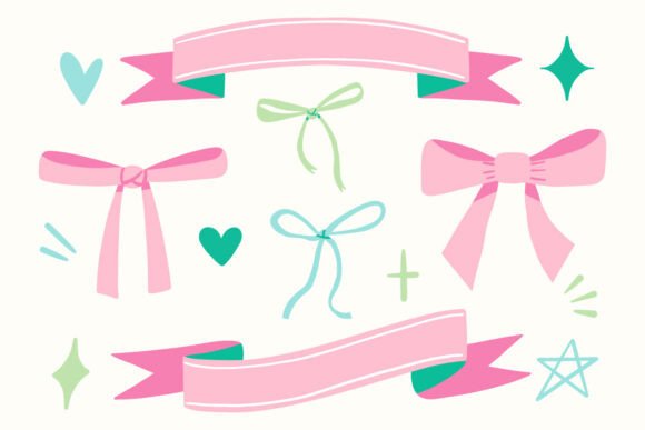 Decorative Ribbons, Bows, Hearts, and Shapes: A Hand-Drawn Toolkit for Real Projects