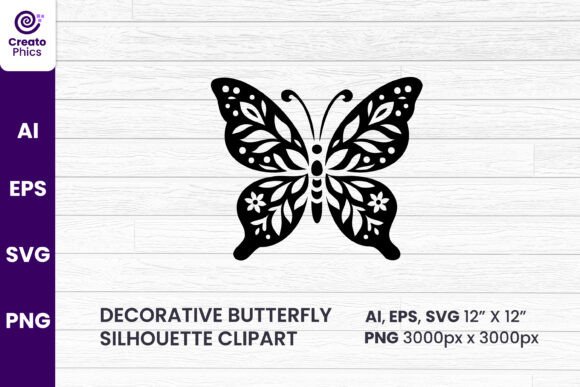 Elegant Decorative Butterfly Silhouette SVG Designs