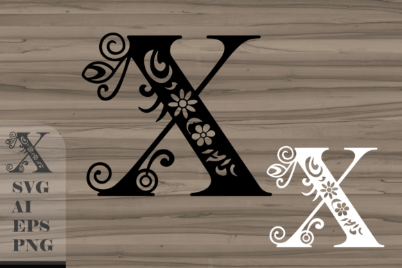 Elevate Designs with Floral Decorative Letter X