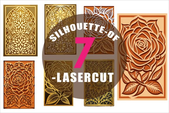 Elevate Designs with Gold Silhouette Laser Art