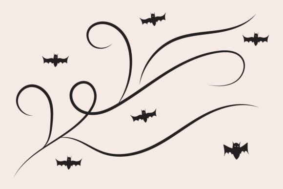 Elevate Designs with Halloween Flourish Decorative Bats Swirl