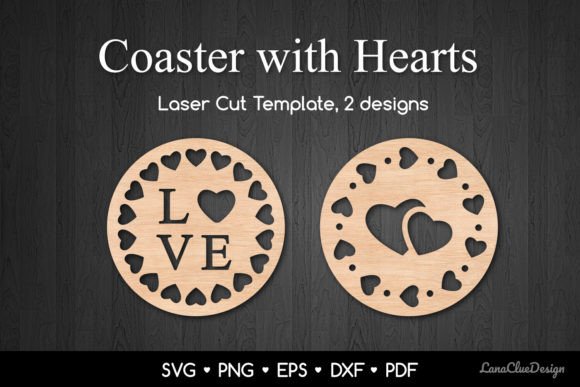 Elevate Your Craft Projects with Decorative Coasters with Hearts SVG