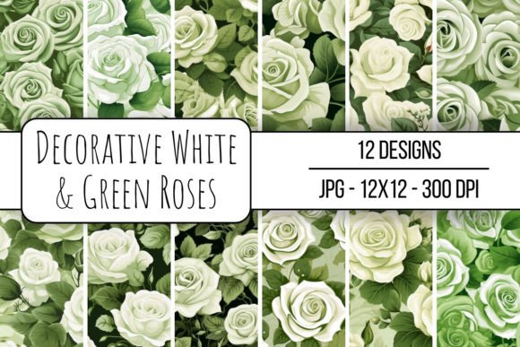Elevate Your Designs with Decorative White and Green Roses