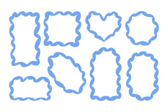 Elevate Your Designs with Hand Drawn Decorative Wavy Frames