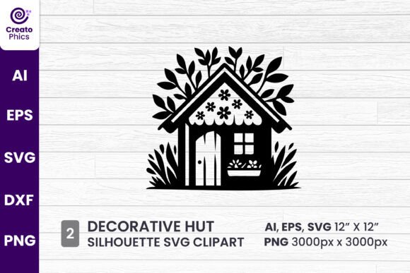 Elevating Creative Projects with Decorative Hut Silhouette House Clipart