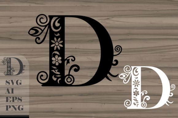 Elevating Design Projects with High-Resolution Floral Decorative Letter D Assets