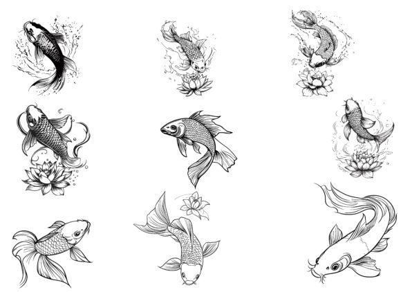 Elevating Visual Narratives: The Strategic Role of Koi Fish Silhouette Tattoo Designs in Modern Creative Workflows
