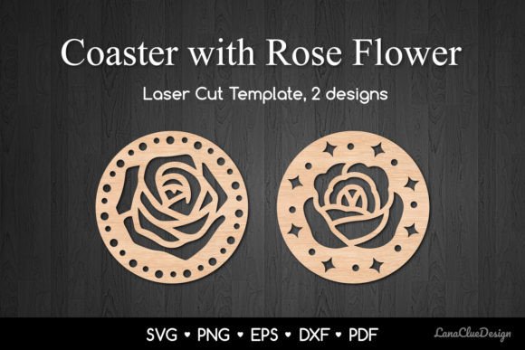 Evaluating Decorative Coasters with Rose Flower SVG for Laser and CNC Projects