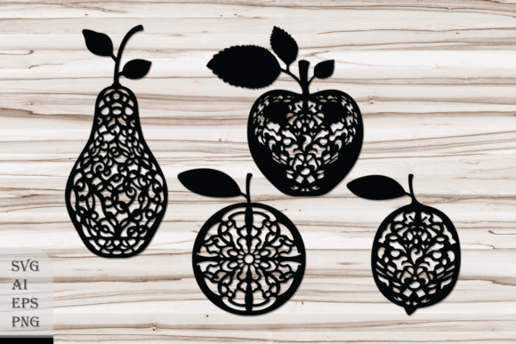 Evaluating the Set of Decorative Fruits Silhouettes for Professional and DIY Design Projects