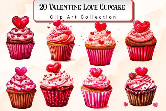 Evaluating the Valentines Love Cupcake Clipart Bundle for Commercial and Personal Design