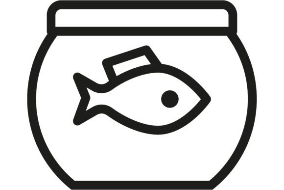 Fish Swimming in Aquarium Line Icon