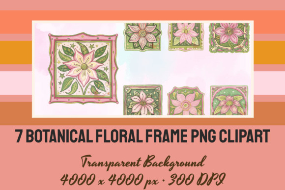 Floral Borders Frames PNG Clipart Set