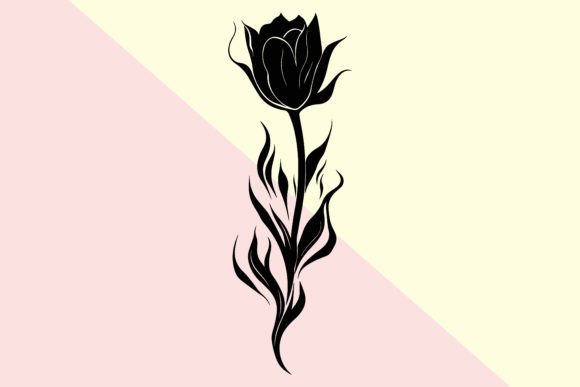 Flower Tattoo Silhouette 3: Versatile Vector Art