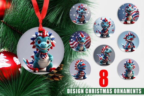 Ornament Patriotic Dinosaur Crochet: A Creative Twist on Holiday Decor
