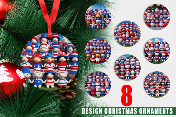 Ornament Patriotic Dolls Crochet