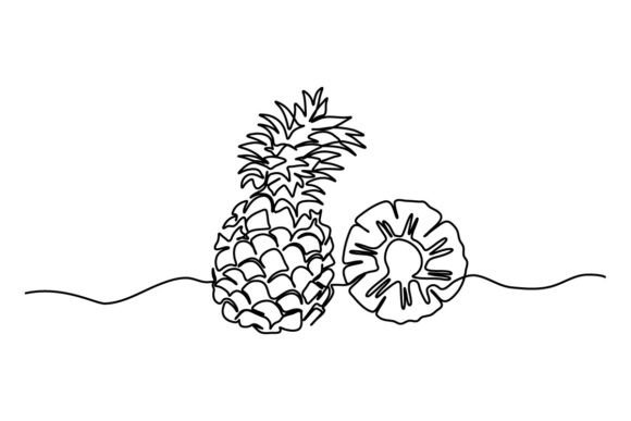 Pineapple One Continuous Line: A Minimalist Design Concept