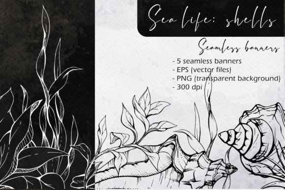 Sea Life Shells Seamless Banners