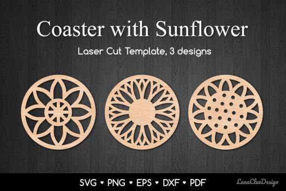 Sunflower SVG Coasters for Modern Design