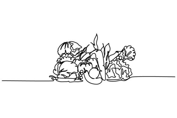 Vegetables One Continuous Line: A Modern Design Essential
