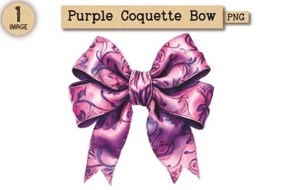 Vintage Purple Coquette Bow PNG 2: A Versatile Design for Creative Projects