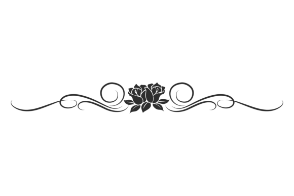 Vintage Rose Flourish Header: Elegant Design Dividers