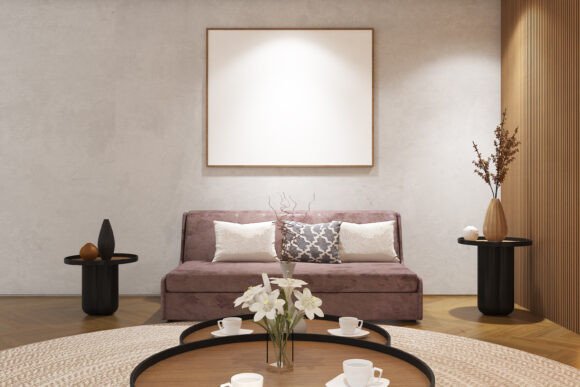 Visualizing Serenity: The 3D Render of Living Room 6